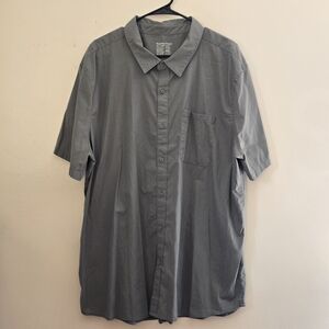 Fresh Clean Threads Men's 3X Short-Sleeve Casual Button-Down Gray Shirt